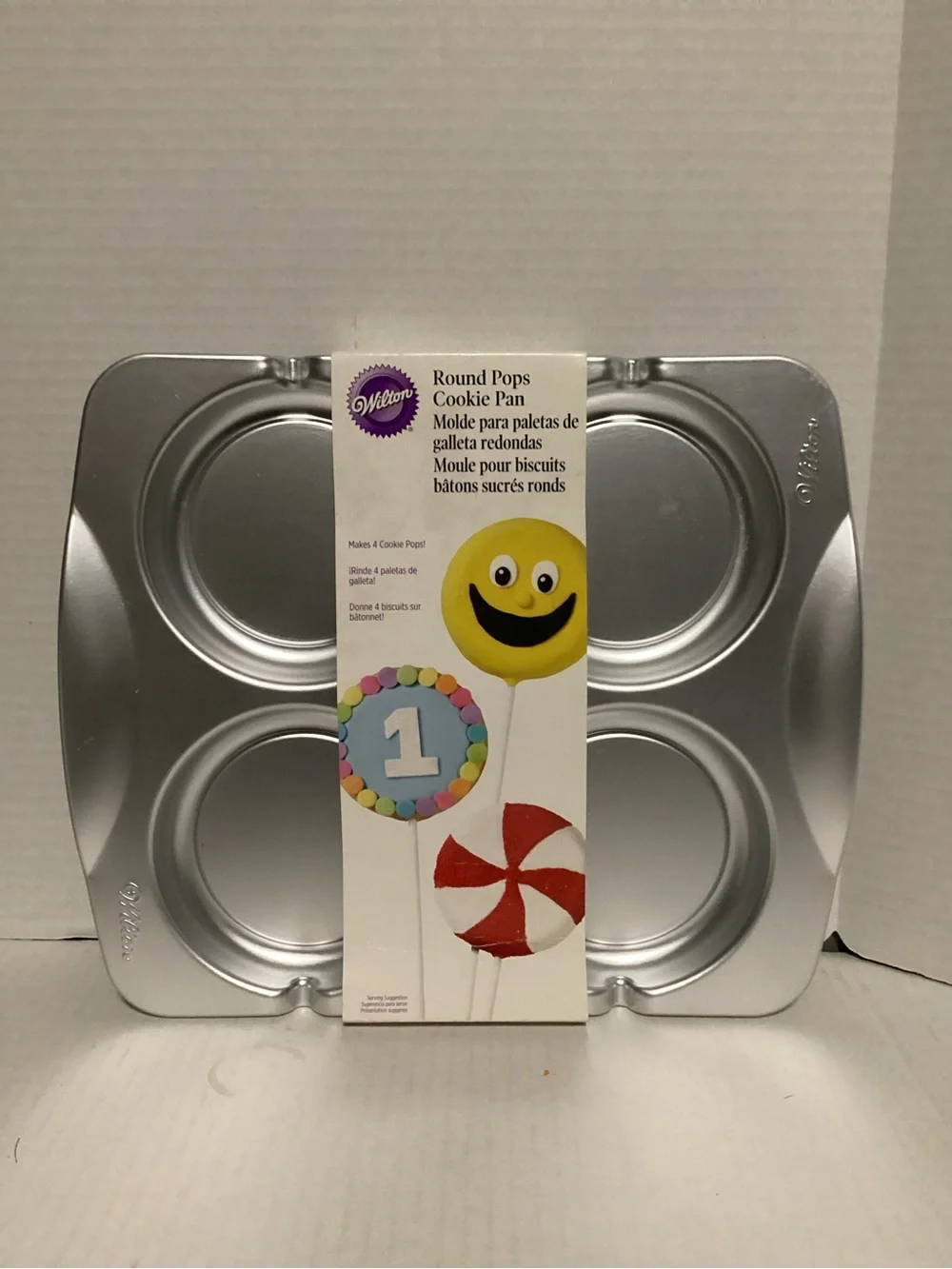 Wilton Silver Round Pops Cookie Mold - 4 Cavity Baking Pan